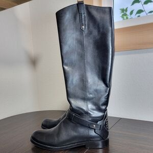 Tory Burch Colton Black Leather Riding Knee-high equestrian boots